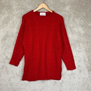 Diane Von Furstenberg Vintage Sweater Womens M/L Red Pullover Knit- 8810*